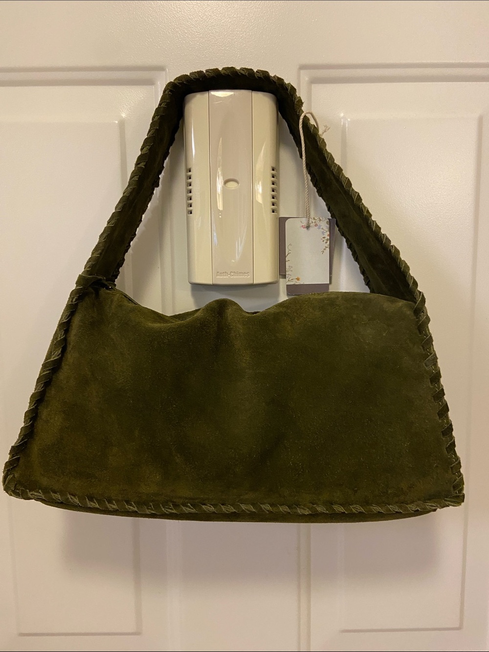 Haute Hippie Olive Green Braided Suede Hobo Shoulder Bag - Picture 3 of 15